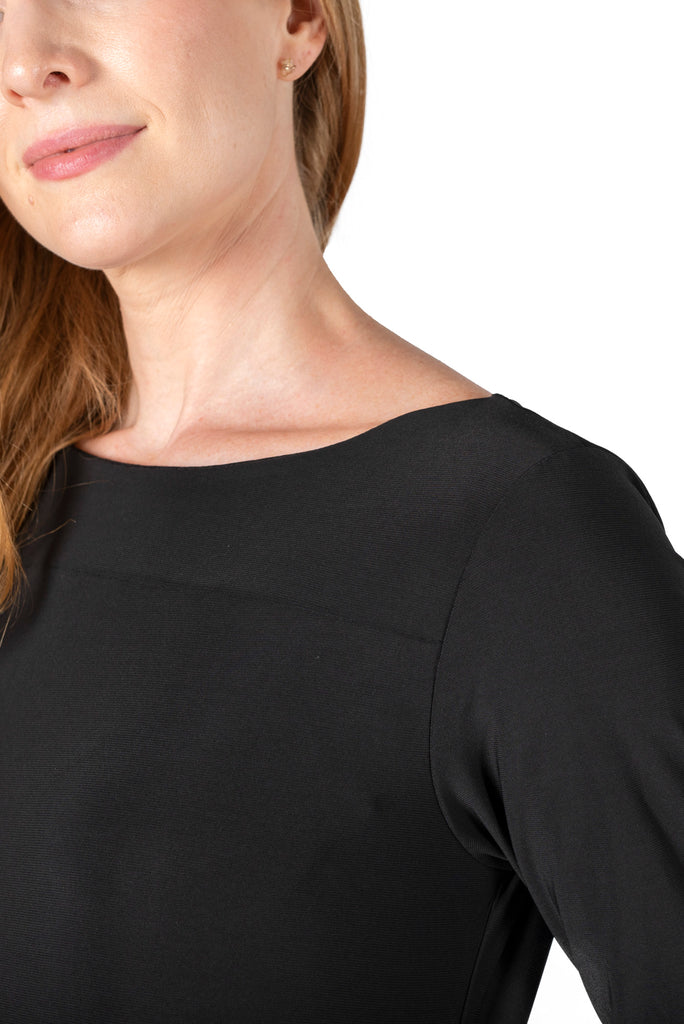 ITY SPANDEX KNIT WRINKLE-FREE | ELBOW SLEEVE SHIFT DRESS | MADE IN USA