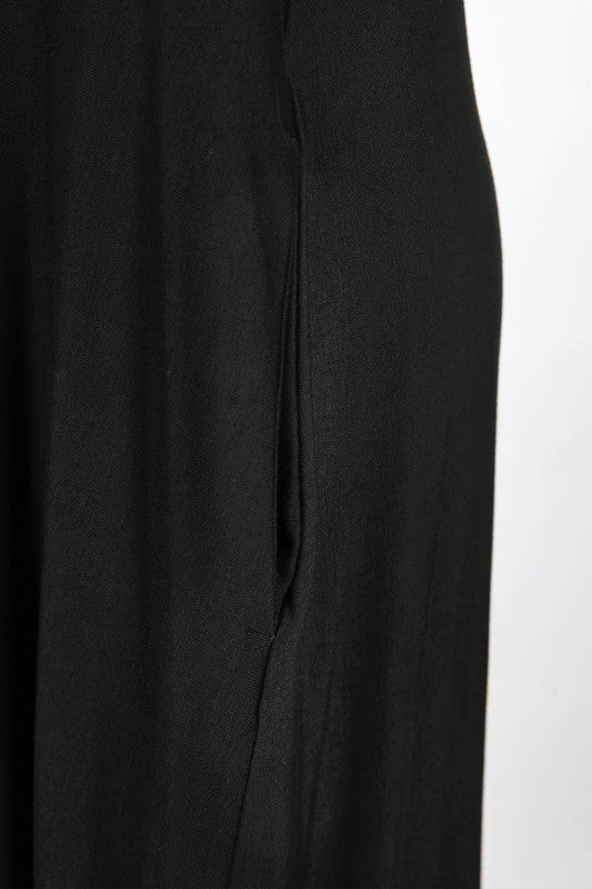 RAYON MODAL KNIT JERSEY | TANK MAXI DRESS WITH CROSS BACK DETAIL AND ON-SEAM POCKETS | MADE IN USA * PRE-ORDER FOR 5/20/21