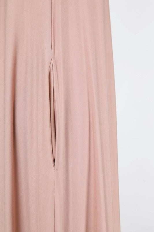 RAYON MODAL JERSEY |  TANK FLOWY MAXI DRESS WITH SIDE SLITS | MADE IN USA