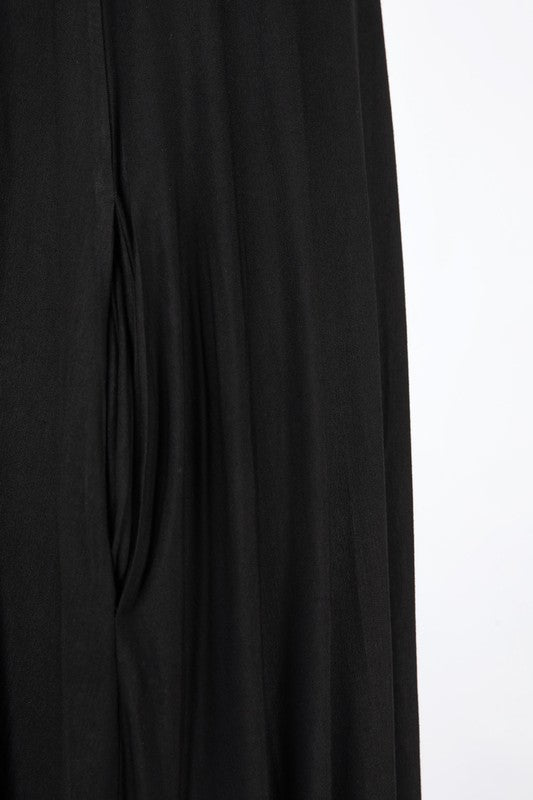 RAYON MODAL JERSEY |  TANK FLOWY MAXI DRESS WITH SIDE SLITS | MADE IN USA