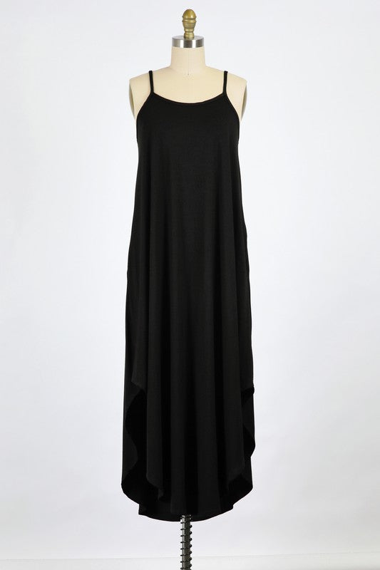 RAYON KNIT SPANDEX JERSEY |  FLARED BODY LONG CAMI DRESSE | MADE IN USA * PRE-ORDER FOR 5.20.21