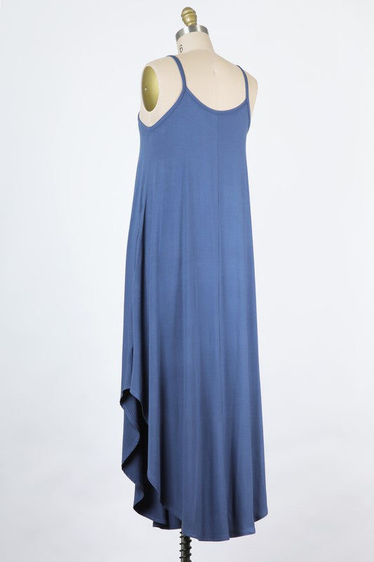 RAYON KNIT SPANDEX JERSEY |  FLARED BODY LONG CAMI DRESSE | MADE IN USA * PRE-ORDER FOR 5.20.21