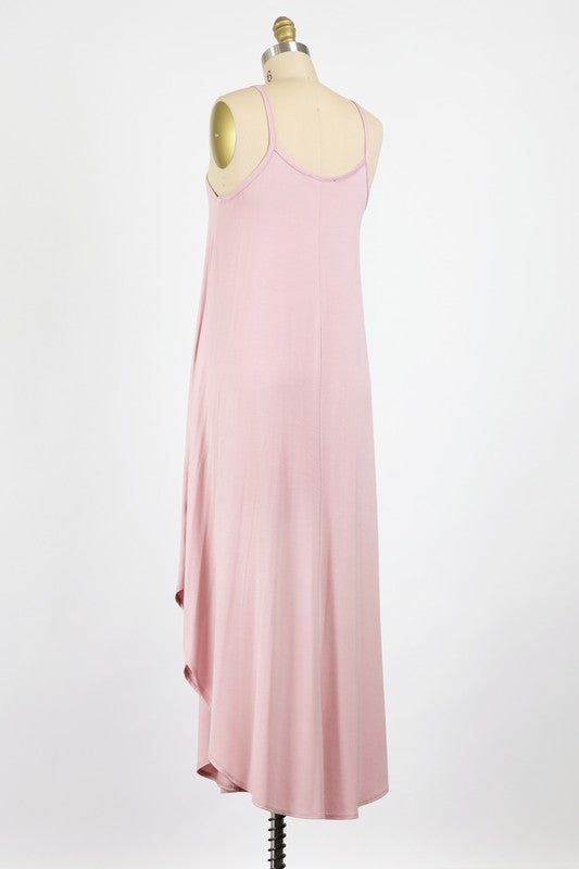 RAYON KNIT SPANDEX JERSEY |  FLARED BODY LONG CAMI DRESSE | MADE IN USA * PRE-ORDER FOR 5.20.21