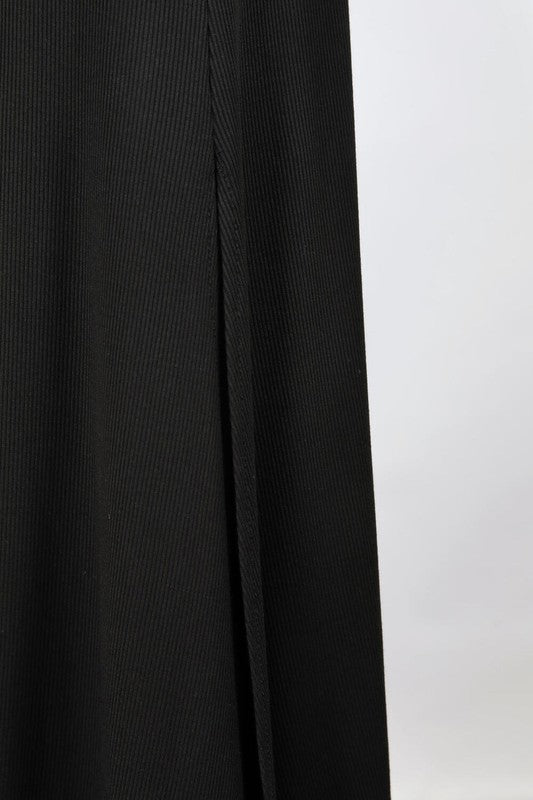 FINE BABY RIB KNIT |  TANK MAXI DRESS WITH RACERBACK DETAIL AND SIDE SLITS | MADE IN USA * PRE-ORDER FOR 5.20.21