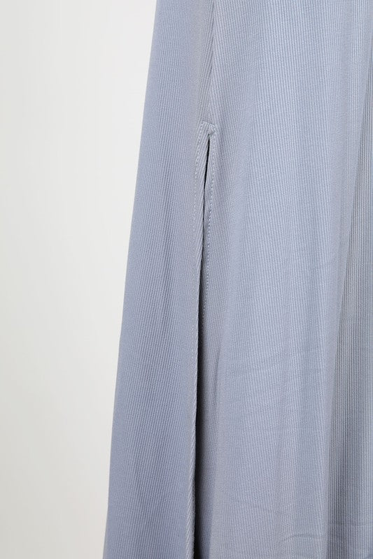 FINE BABY RIB KNIT |  TANK MAXI DRESS WITH RACERBACK DETAIL AND SIDE SLITS | MADE IN USA * PRE-ORDER FOR 5.20.21