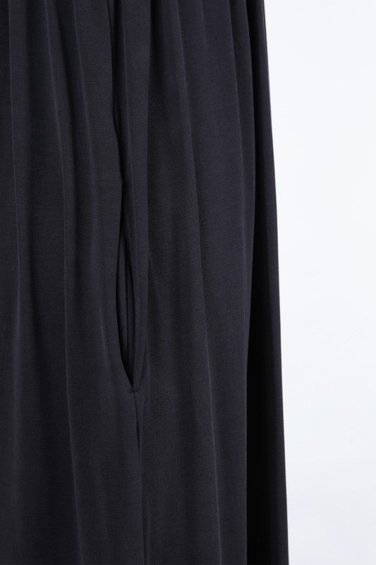 MODAL CUPRO KNIT JERSEY | BABYDOLL CAMI MAXI DRESS WITH RAW HEM | MADE IN USA