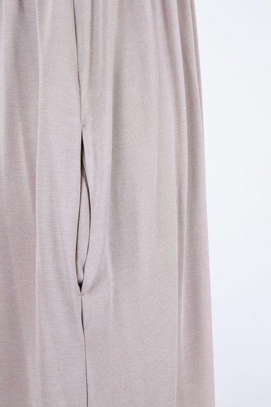 MODAL CUPRO KNIT JERSEY | BABYDOLL CAMI MAXI DRESS WITH RAW HEM | MADE IN USA