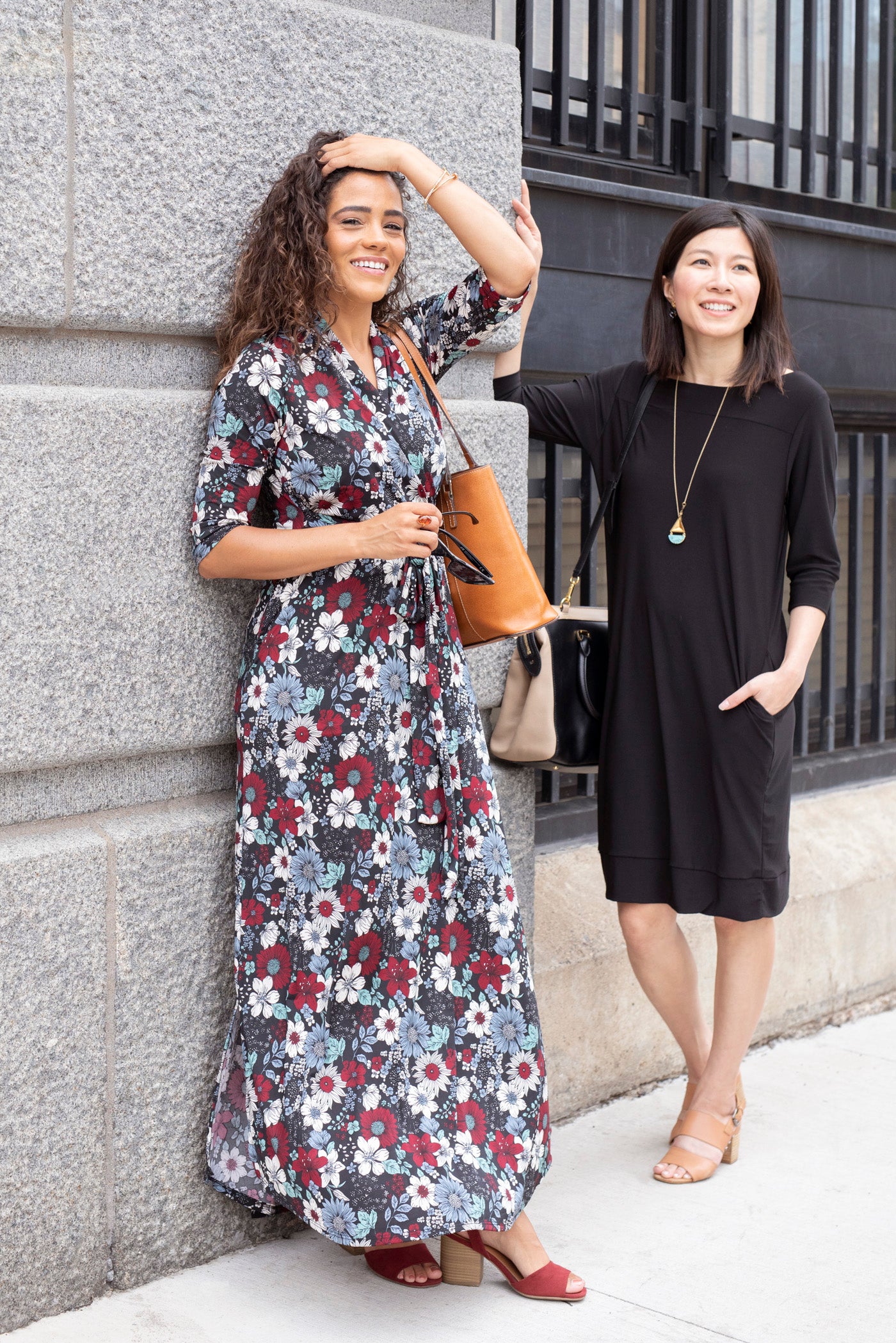 Tropical Paradise Print l Elbow Sleeve Maxi Dress