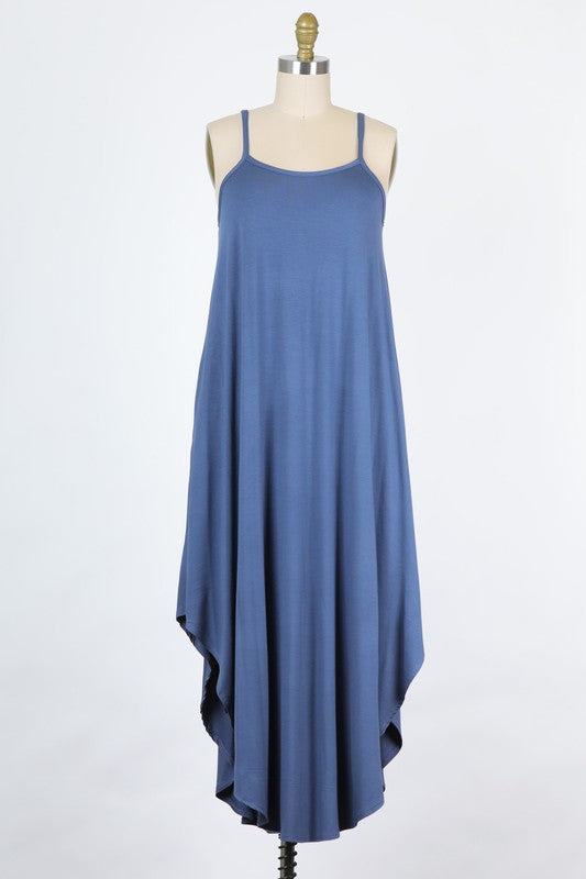 RAYON KNIT SPANDEX JERSEY |  FLARED BODY LONG CAMI DRESSE | MADE IN USA * PRE-ORDER FOR 5.20.21